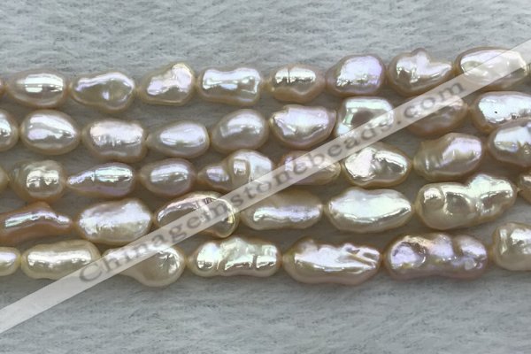 FWP355 8mm - 9mm baroque light purple freshwater pearl strands