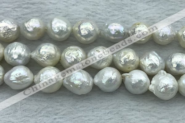 FWP360 15 inches 11mm - 12mm baroque freshwater nucleated pearl beads