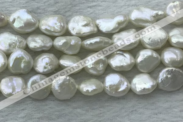 FWP385 15 inches 11mm - 12mm coin freshwater pearl beads