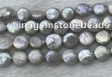 FWP390 15 inches 11mm - 12mm coin freshwater pearl beads