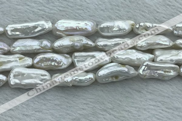 FWP411 15 inches 10*22mm - 11*25mm biwa freshwater pearl beads