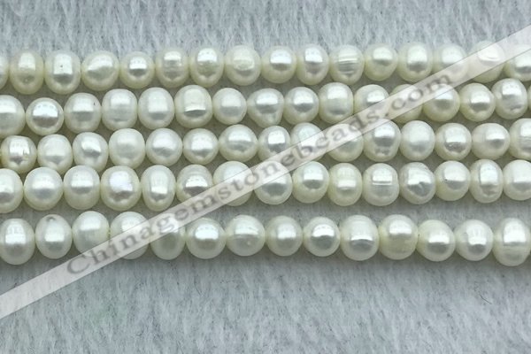 FWP42 14.5 inches 5.5mm - 6mm potato white freshwater pearl strands