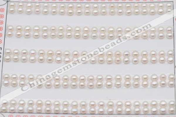 FWP450 half-drilled 3-3.5mm bread freshwater pearl beads