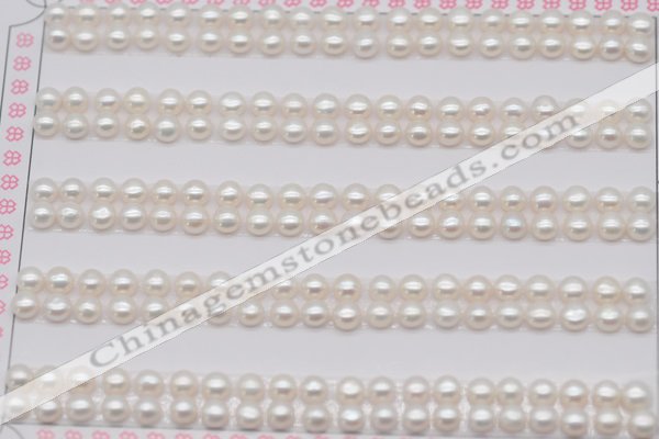 FWP451 half-drilled 3.5-4mm bread freshwater pearl beads