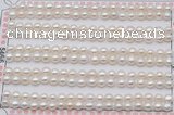 FWP453 half-drilled 4.5-5mm bread freshwater pearl beads