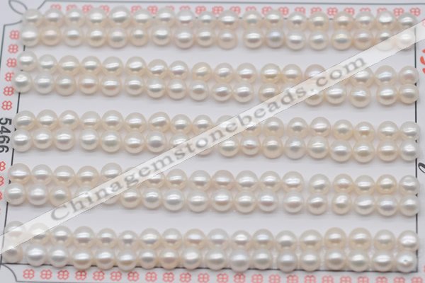 FWP453 half-drilled 4.5-5mm bread freshwater pearl beads