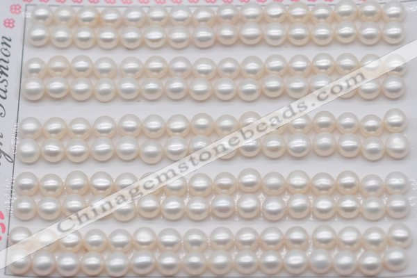 FWP454 half-drilled 5-5.5mm bread freshwater pearl beads