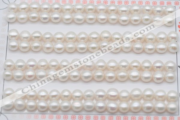 FWP455 half-drilled 5.5-6mm bread freshwater pearl beads