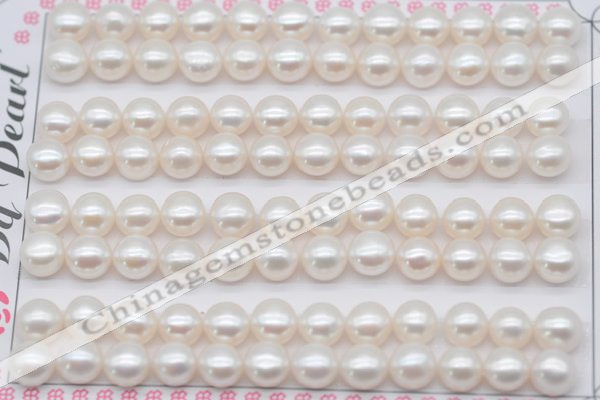 FWP458 half-drilled 7-7.5mm bread freshwater pearl beads