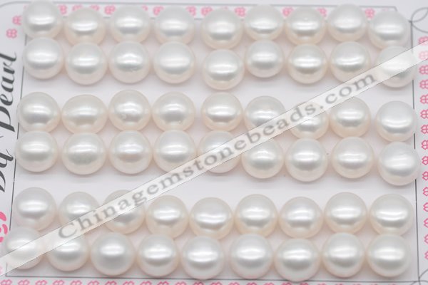 FWP463 half-drilled 9.5-10mm bread freshwater pearl beads