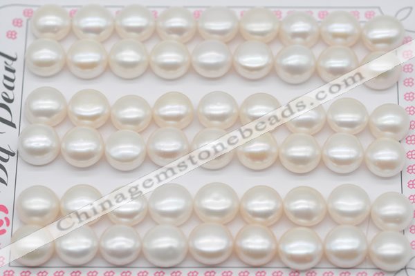 FWP464 half-drilled 10-10.5mm bread freshwater pearl beads