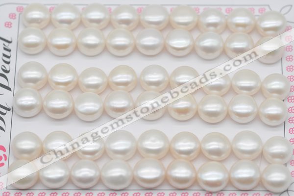 FWP464 half-drilled 10-10.5mm bread freshwater pearl beads