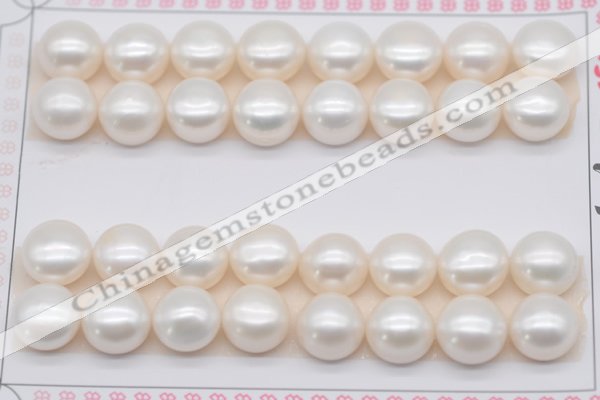 FWP465 half-drilled 10.5-11mm bread freshwater pearl beads