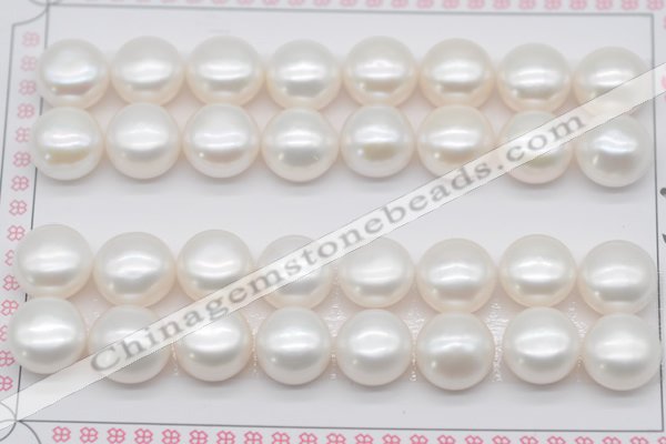 FWP466 half-drilled 11-11.5mm bread freshwater pearl beads