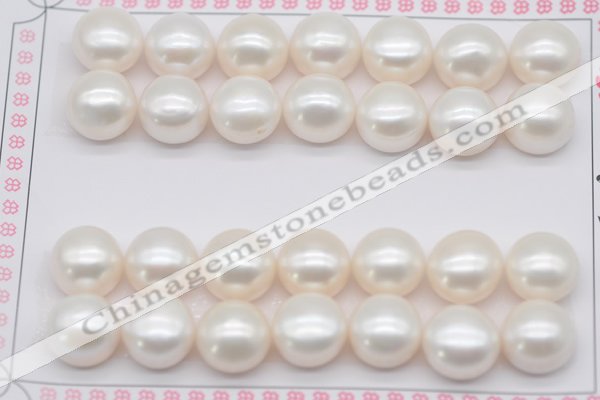 FWP468 half-drilled 12-12.5mm bread freshwater pearl beads