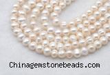 FWP481 14 inches 6mm - 7mm potato white freshwater pearl strands