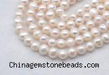 FWP483 14.5 inches 8mm - 9mm potato white freshwater pearl strands