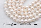 FWP484 14.5 inches 9mm - 10mm potato white freshwater pearl strands