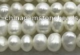 FWP51 14.5 inches 3mm - 4mm potato white freshwater pearl strands