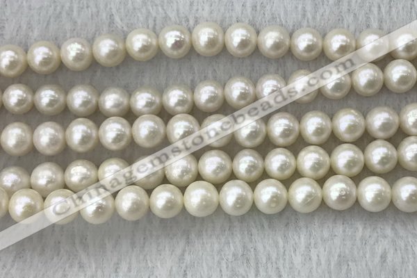 FWP74 15 inches 7mm - 8mm potato white freshwater pearl strands