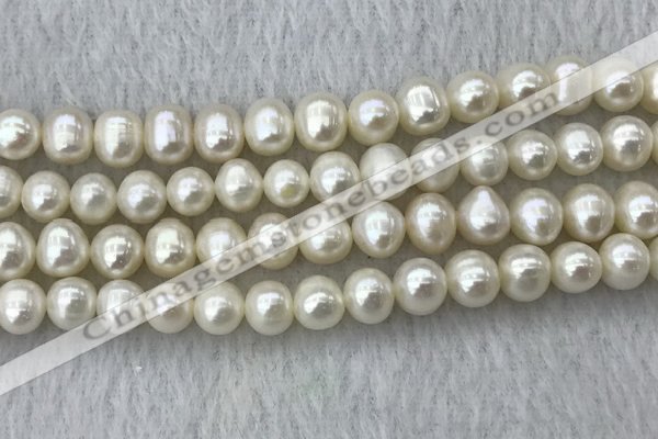 FWP81 15 inches 7mm - 8mm potato white freshwater pearl strands