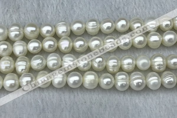 FWP84 15 inches 8mm - 9mm potato white freshwater pearl strands