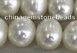 FWP90 15 inches 8mm - 9mm potato white freshwater pearl strands