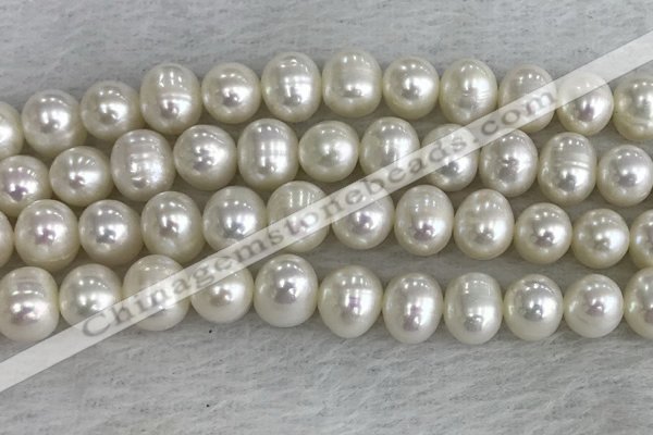 FWP90 15 inches 8mm - 9mm potato white freshwater pearl strands