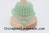 GMN1111 Hand-knotted 8mm candy jade 108 beads mala necklace with charm