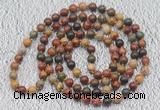 GMN112 Hand-knotted 6mm picasso jasper 108 beads mala necklaces