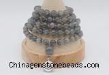 GMN1138 Hand-knotted 8mm, 10mm labradorite 108 beads mala necklaces with charm