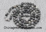 GMN114 Hand-knotted 6mm black & white jasper 108 beads mala necklaces