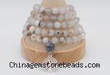 GMN1188 Hand-knotted 8mm, 10mm montana agate 108 beads mala necklaces with charm