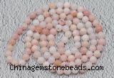 GMN119 Hand-knotted 6mm pink opal 108 beads mala necklaces