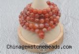 GMN1212 Hand-knotted 8mm, 10mm fire agate 108 beads mala necklaces with charm