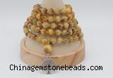 GMN1220 Hand-knotted 8mm, 10mm golden tiger eye 108 beads mala necklaces with charm