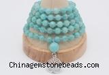 GMN1250 Hand-knotted 8mm, 10mm amazonite 108 beads mala necklaces with charm