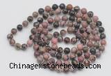 GMN137 Hand-knotted 6mm rhodonite 108 beads mala necklaces