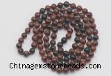 GMN139 Hand-knotted 6mm mahogany obsidian 108 beads mala necklaces