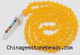 GMN1402 Hand-knotted 8mm candy jade 108 beads mala necklace with pendant