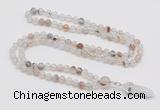 GMN1600 Hand-knotted 6mm montana agate 108 beads mala necklace with pendant