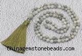 GMN203 Hand-knotted 6mm artistic jasper 108 beads mala necklaces with tassel