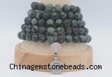 GMN2233 Hand-knotted 8mm, 10mm matte kambaba jasper 108 beads mala necklaces with charm