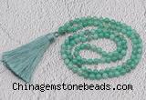 GMN227 Hand-knotted 6mm peafowl agate 108 beads mala necklaces with tassel