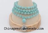 GMN2435 Hand-knotted 6mm amazonite 108 beads mala necklace with charm