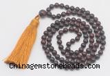 GMN274 Hand-knotted 6mm brecciated jasper 108 beads mala necklaces with tassel