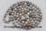 GMN403 Hand-knotted 8mm, 10mm silver needle agate 108 beads mala necklaces