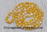 GMN415 Hand-knotted 8mm, 10mm yellow banded agate 108 beads mala necklaces