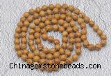 GMN445 Hand-knotted 8mm, 10mm wooden jasper 108 beads mala necklaces