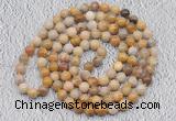 GMN477 Hand-knotted 8mm, 10mm fossil coral 108 beads mala necklaces